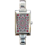 Red Dots on Silver Rectangular Italian Charm Watch