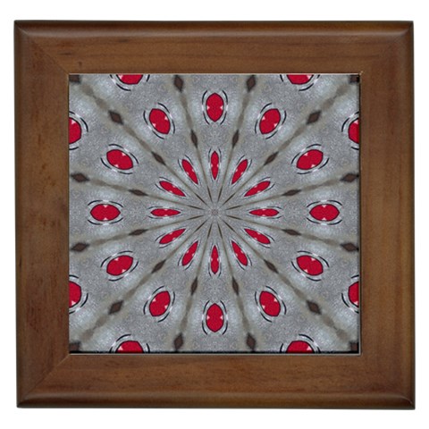 Red Dots on Silver Framed Tile from ArtsNow.com Front