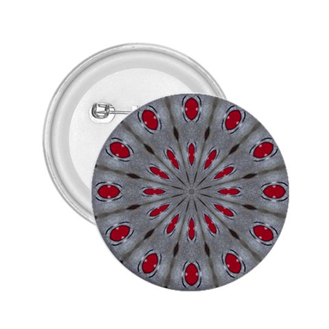 Red Dots on Silver 2.25  Button from ArtsNow.com Front