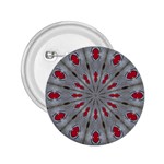 Red Dots on Silver 2.25  Button