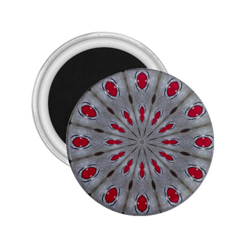 Red Dots on Silver 2.25  Magnet from ArtsNow.com Front