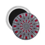 Red Dots on Silver 2.25  Magnet