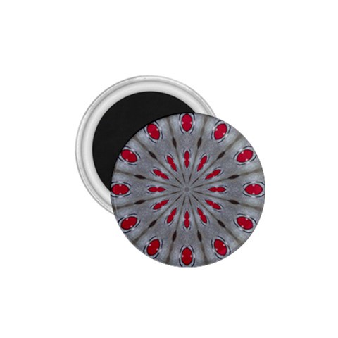 Red Dots on Silver 1.75  Magnet from ArtsNow.com Front