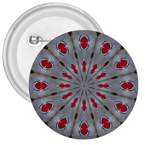 Red Dots on Silver 3  Button from ArtsNow.com Front