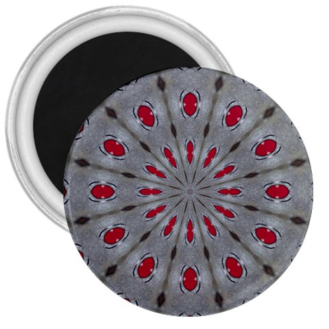 Red Dots on Silver 3  Magnet from ArtsNow.com Front