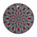 Red Dots on Silver Ornament (Round)