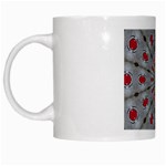 Red Dots on Silver White Mug