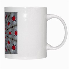 Red Dots on Silver White Mug from ArtsNow.com Right