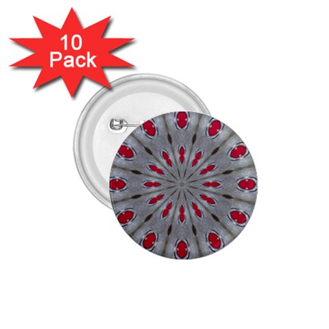 Red Dots on Silver 1.75  Button (10 pack)  from ArtsNow.com Front