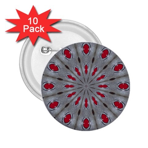 Red Dots on Silver 2.25  Button (10 pack) from ArtsNow.com Front