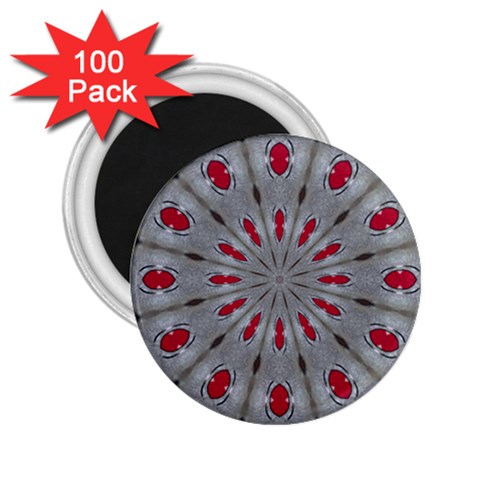 Red Dots on Silver 2.25  Magnet (100 pack)  from ArtsNow.com Front