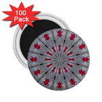 Red Dots on Silver 2.25  Magnet (100 pack) 