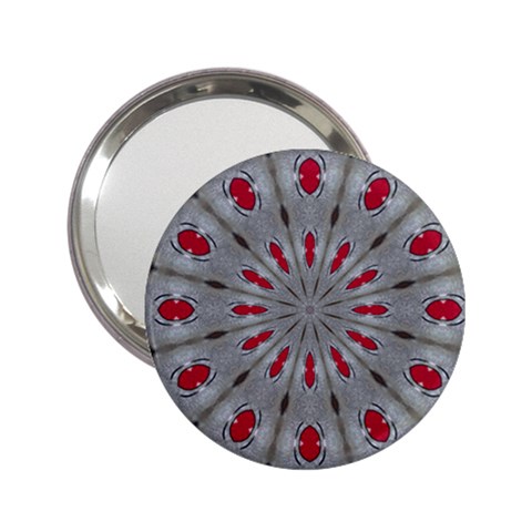 Red Dots on Silver 2.25  Handbag Mirror from ArtsNow.com Front