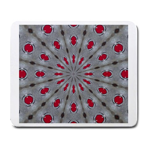 Red Dots on Silver Large Mousepad from ArtsNow.com Front