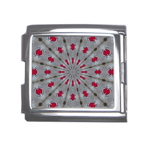 Red Dots on Silver Mega Link Italian Charm (18mm) from ArtsNow.com Front