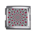 Red Dots on Silver Mega Link Italian Charm (18mm)