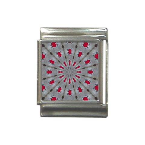 Red Dots on Silver Italian Charm (13mm) from ArtsNow.com Front