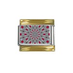 Red Dots on Silver Gold Trim Italian Charm (9mm)