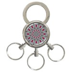 Red Dots on Silver 3-Ring Key Chain