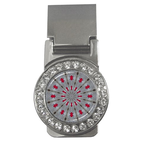 Red Dots on Silver Money Clip (CZ) from ArtsNow.com Front