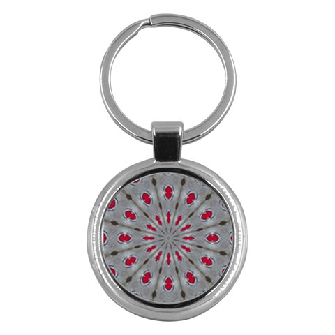 Red Dots on Silver Key Chain (Round) from ArtsNow.com Front