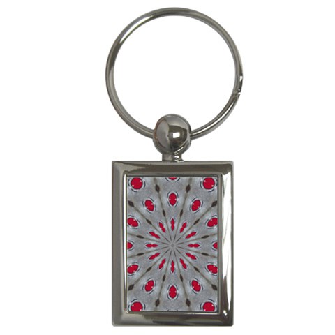 Red Dots on Silver Key Chain (Rectangle) from ArtsNow.com Front