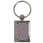 Red Dots on Silver Key Chain (Rectangle)