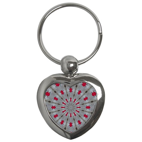 Red Dots on Silver Key Chain (Heart) from ArtsNow.com Front