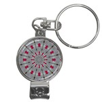 Red Dots on Silver Nail Clippers Key Chain