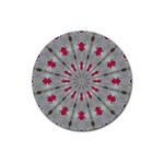 Red Dots on Silver Magnet 3  (Round)