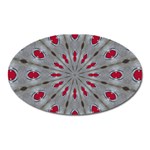 Red Dots on Silver Magnet (Oval)