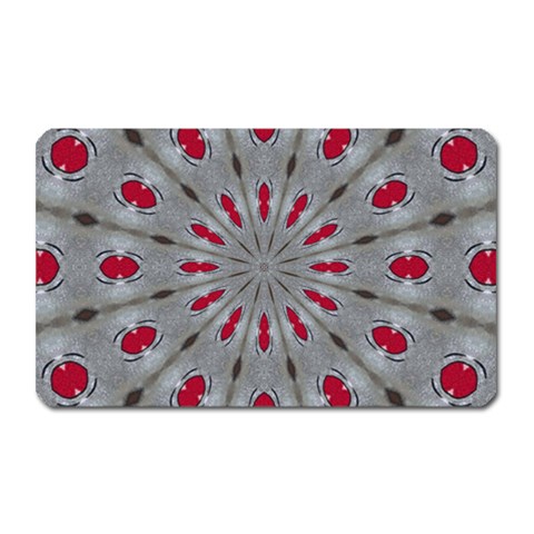 Red Dots on Silver Magnet (Rectangular) from ArtsNow.com Front