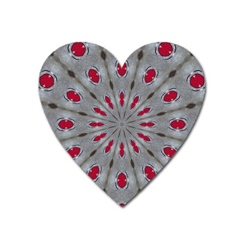 Red Dots on Silver Magnet (Heart) from ArtsNow.com Front