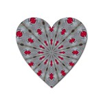 Red Dots on Silver Magnet (Heart)