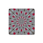 Red Dots on Silver Magnet (Square)