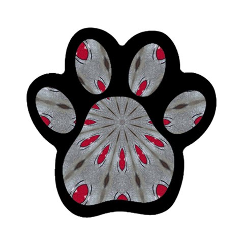 Red Dots on Silver Magnet (Paw Print) from ArtsNow.com Front