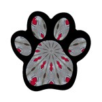 Red Dots on Silver Magnet (Paw Print)