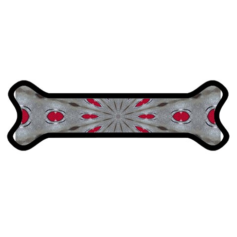 Red Dots on Silver Magnet (Dog Bone) from ArtsNow.com Front