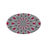 Red Dots on Silver Sticker Oval (10 pack)