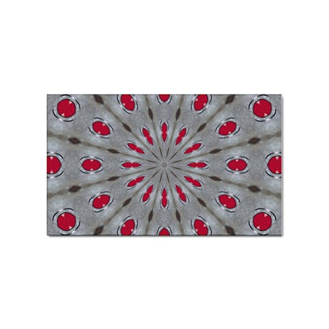 Red Dots on Silver Sticker Rectangular (10 pack) from ArtsNow.com Front