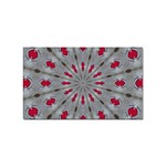 Red Dots on Silver Sticker Rectangular (10 pack)