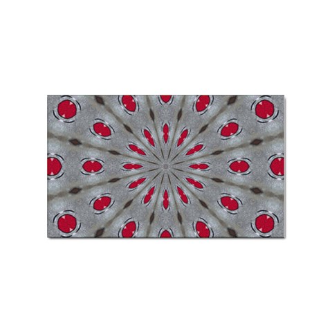 Red Dots on Silver Sticker Rectangular (100 pack) from ArtsNow.com Front