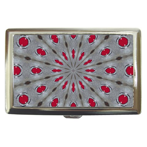 Red Dots on Silver Cigarette Money Case from ArtsNow.com Front