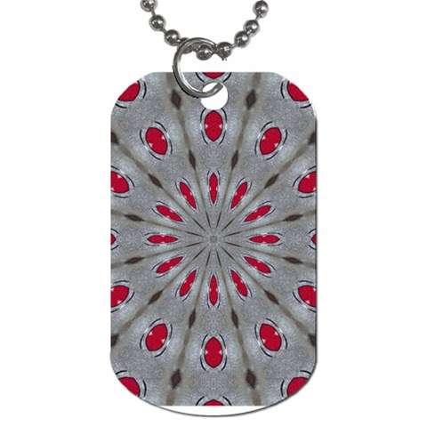 Red Dots on Silver Dog Tag (Two Sides) from ArtsNow.com Front