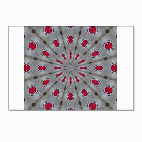 Red Dots on Silver Postcards 5  x 7  (Pkg of 10) from ArtsNow.com Front