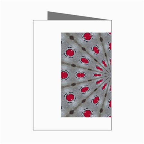 Red Dots on Silver Mini Greeting Card from ArtsNow.com Right