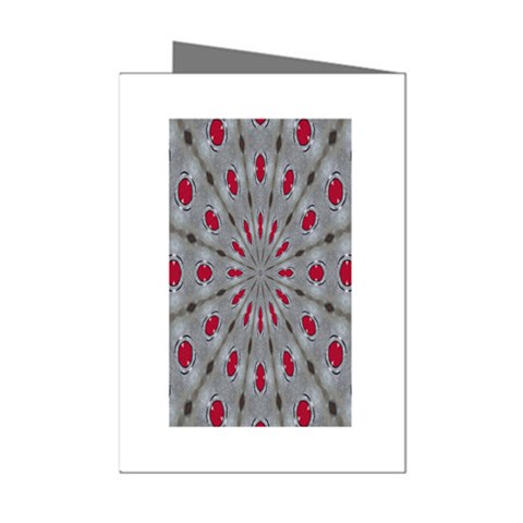 Red Dots on Silver Mini Greeting Cards (Pkg of 8) from ArtsNow.com Left