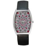 Red Dots on Silver Barrel Style Metal Watch