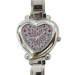 Red Dots on Silver Heart Italian Charm Watch