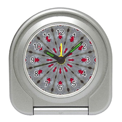 Red Dots on Silver Travel Alarm Clock from ArtsNow.com Front